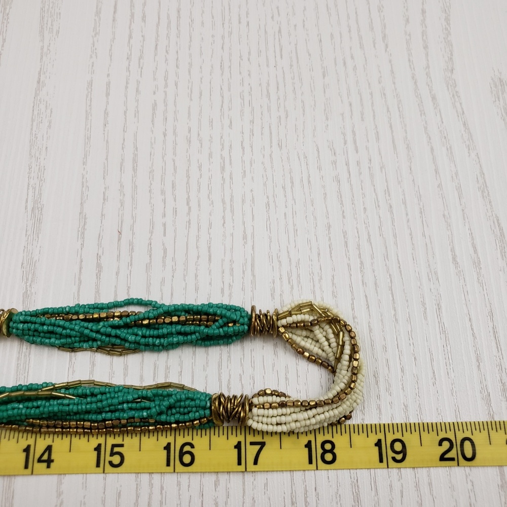 Multi Strand Seed Bead Long Statement Necklace - image 5